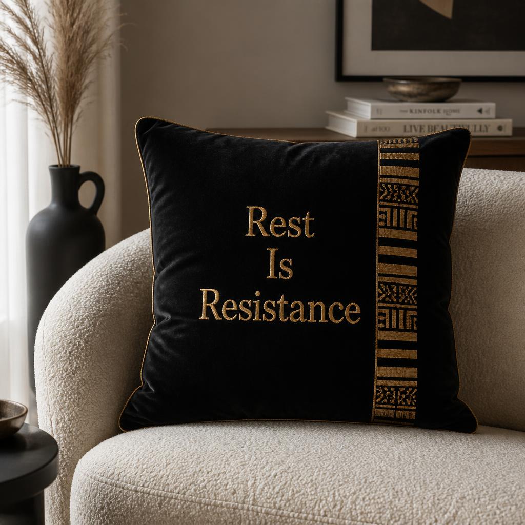 Rest Is Resistance Velvet Pillow
