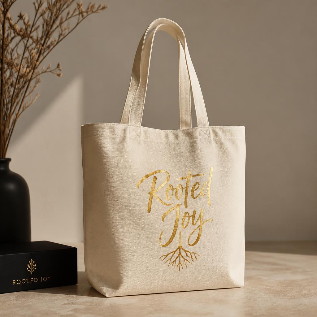 Rooted Joy Canvas Tote